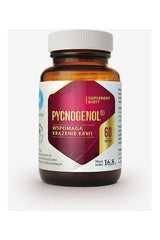 Hepatica Pycnogenol dietary supplement bottle containing 60 capsules for blood circulation support.