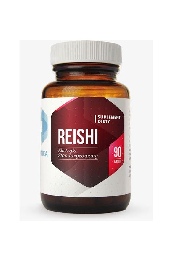 Hepatica Reishi supplement bottle containing 90 capsules, known for immune support and healthy cholesterol levels.