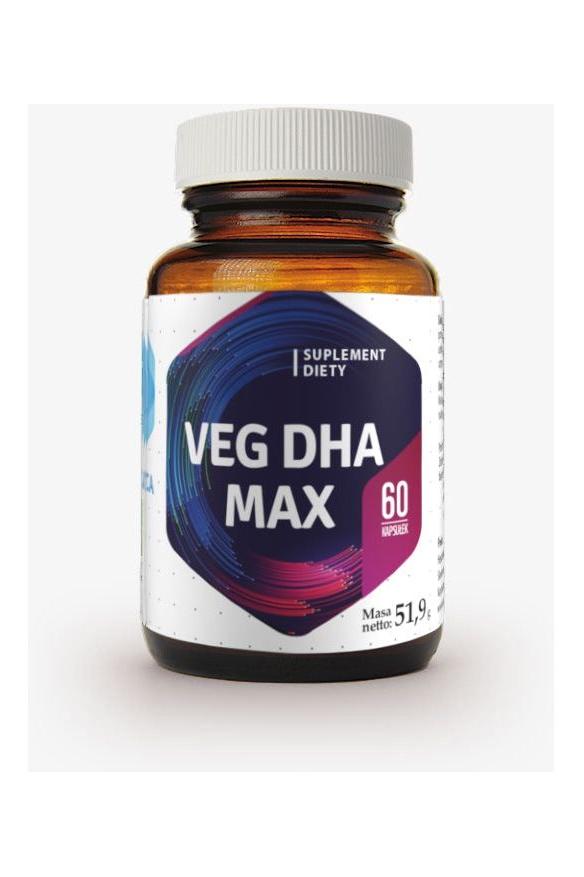 Veg DHA Max supplement bottle containing 60 capsules for brain and eye health.