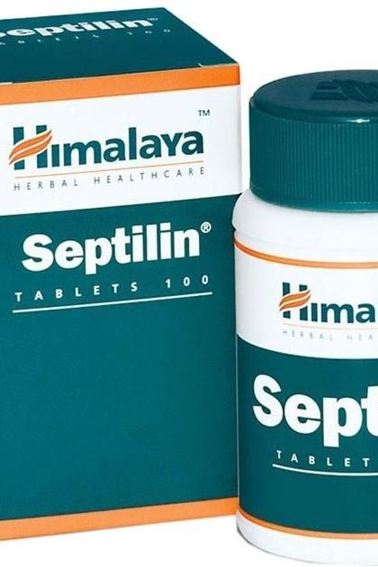 Himalaya Septilin herbal supplement for immune support in tablet form, 100 tablets packaging.