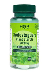 Holland & Barrett CholestaGuard Plant Sterols 2000mg bottle for heart health, vegan supplement, 60 capsules.