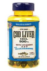 Holland & Barrett - Cod Liver Oil and Glucosamine 500mg - 60 caps - Nutri.se