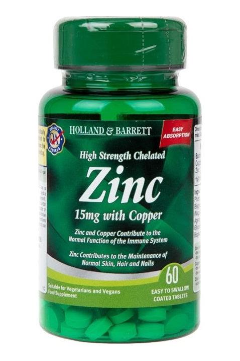 Holland & Barrett - High Strength Chelated Zinc 15mg with Copper - Nutri.se