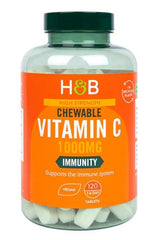 Holland & Barrett High Strength Chewable Vitamin C 1000mg, supports immunity, vegan, 120 tablets.