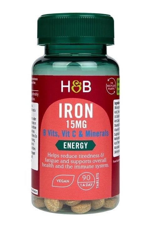Holland & Barrett - Iron, 15mg with Vitamins & Minerals - 90 vegan tabs - Nutri.se Holland & Barrett - Iron, 15mg with Vitamins & Minerals - 90 vegan tabs - Nutri.se