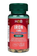 Holland & Barrett - Iron, 15mg with Vitamins & Minerals - 90 vegan tabs - Nutri.se