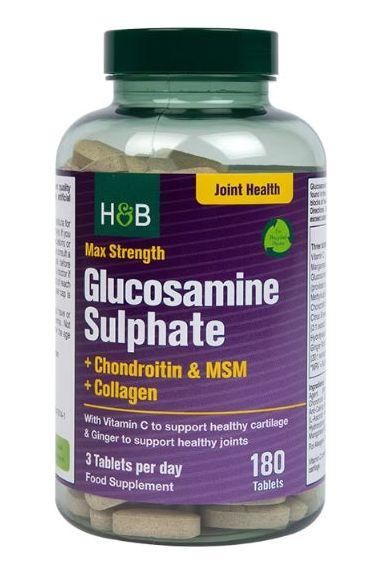 Holland & Barrett Max Strength Glucosamine Sulphate with Chondroitin, MSM & Collagen for joint health