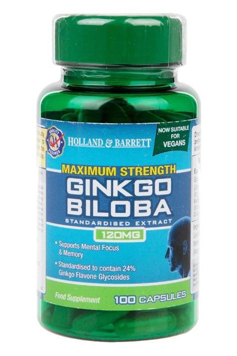 Holland & Barrett - Maximum Strength Ginkgo Biloba 120mg - 100 caps - Nutri.se