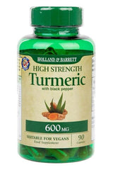 Holland & Barrett - Organic High Strength Turmeric with Black Pepper 600mg - 90 caps - Nutri.se