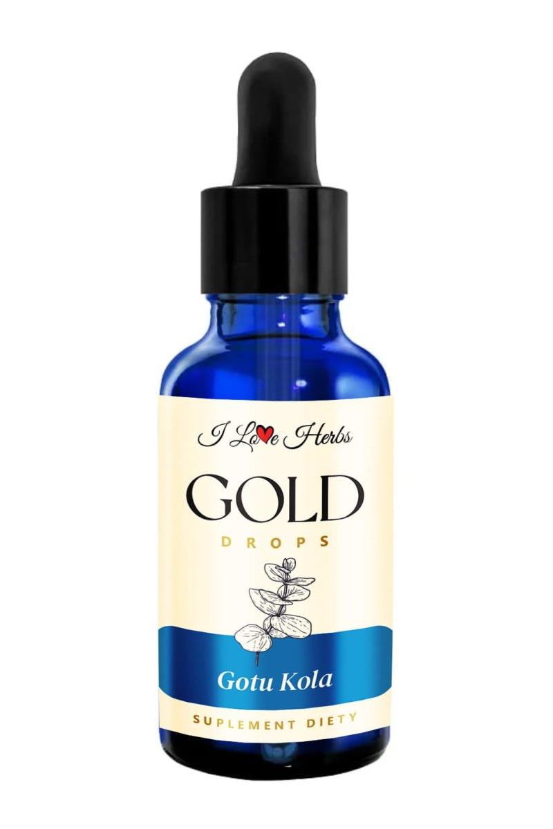 Gotu Kola Herbal Drops by I Love Herbs in a 50ml bottle, promoting brain health and wellness.