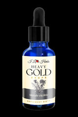 I Love Herbs Heavy Gold Drops 50ml bottle for detoxifying heavy metals with herbal extracts.