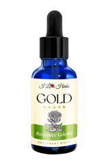 I Love Herbs Gold Drops with Rhodiola Rosea, 50 ml herbal supplement for stress and heart health.