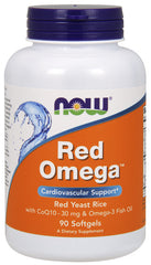 NOW Foods - Punainen Omega™ Kalajauhe Punaisella Hiivariisillä ja CoQ10 - 90 Pehmeää Kapselia
