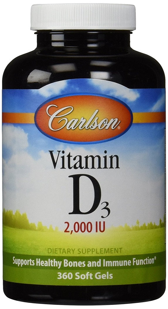 Vitamin D3 2000 IU – 360 mjuka kapslar framsida