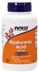 NOW Foods - Hyaluronic Acid With MSM - 120 Vcaps