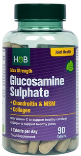 Holland & Barrett Glucosamine Sulphate Chondroitin MSM Collagen framsida