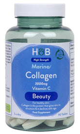 Marine Collagen med Vitamin C – 90 tabletter framsida