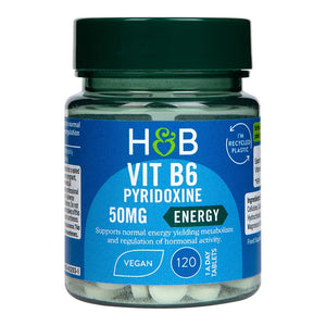 Holland & Barrett - Vitamin B6, 50mg - 120 Tabs (KORT DATUM 2026-07-31)