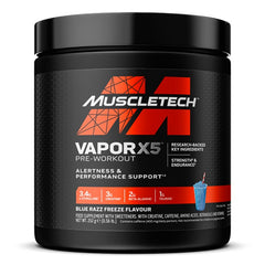 Vapor X5 Pre-Workout Blue Raspberry Freeze baksida näringsfakta