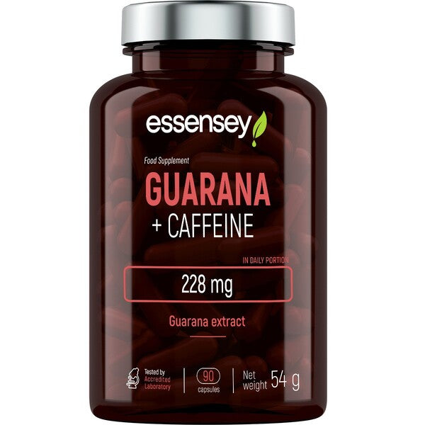 Guarana + Koffein – 90 kapslar baksida näringsfakta