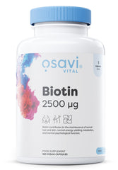 Osavi Biotin 2500mcg baksida näringsfakta
