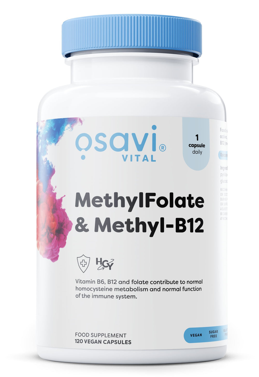 Methyl Folate & Methyl B12 – 120 kapslar framsida