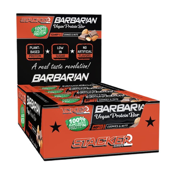 Stacker2 Vegan Protein Bar Cookies & Nuts framsida