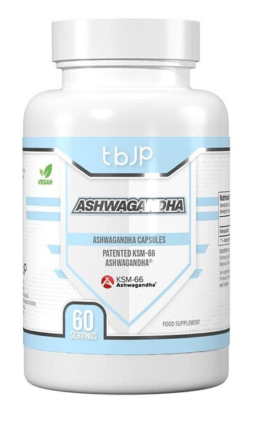 Ashwagandha – 60 kapslar baksida med näringsinformation