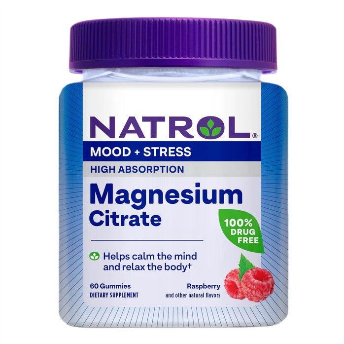 Natrol - High Absorption Magnesium Citrate, Raspberry - 60 Gummies