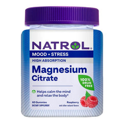 Natrol - High Absorption Magnesium Citrate, Raspberry - 60 Gummies