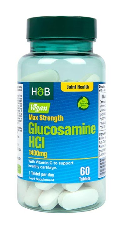 Glucosamine HCl 1400 mg baksida näringsfakta