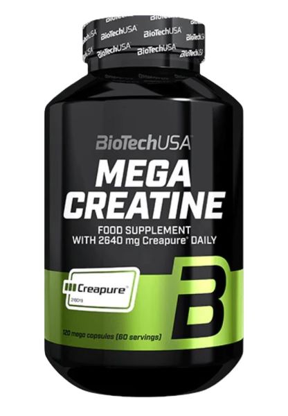 BioTechUSA Mega Creatine baksida med näringsinformation