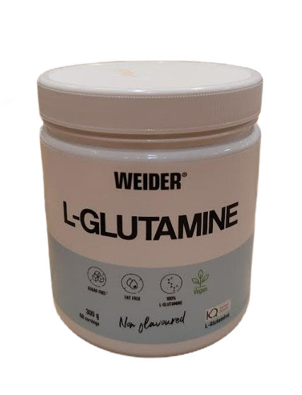 L-Glutamine – 300g baksida med näringsinformation