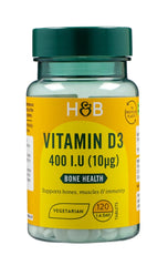 Holland & Barrett Vitamin D3 10mcg baksida näringsfakta