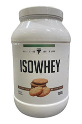 Trec Nutrition ISOWHEY protein powder tub in biscuit flavor, 2000g, high biological value for muscle maintenance.