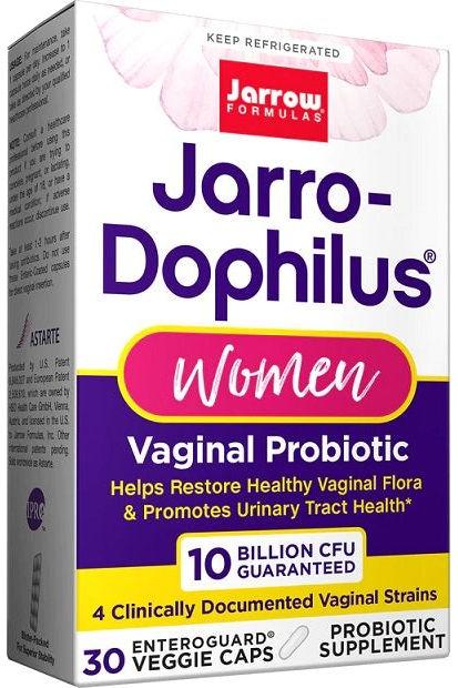 Jarrow Formulas Jarro-Dophilus Women probiotic supplement for healthy vaginal flora and urinary tract health.