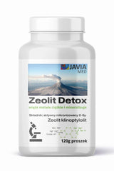 Javia Zeolit Detox supplement bottle designed for detoxification and mineral absorption.