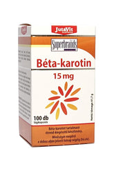 JutaVit Beta-Carotene 15 mg softgels packaging, 100 count, dietary supplement for eye and skin health.