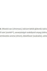 Ingredient list for JutaVit Calcium effervescent tablets, highlighting citric acid, calcium lactate, and natural lemon flavor.