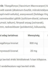 Ingredient list for JutaVit Cranberry + Goldenrod highlighting active components and their amounts.