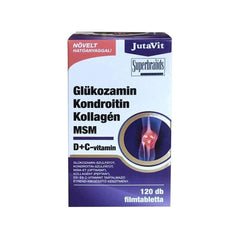 JutaVit Glucosamine Collagen MSM Vitamin D+C supplement box for joint health and collagen support.