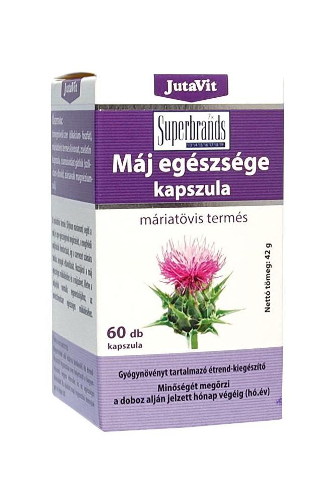 JutaVit Liver Support capsules in a box, promoting liver health with 60 tablets for normal liver function.