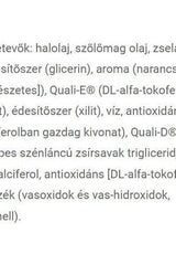 Ingredients list for orange-flavored Omega-3 fish oil softgels, including glycerin, flavoring, and vitamins.
