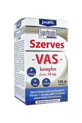 JutaVit Organic Iron Complex Forte tablets, 100 count, with iron, folic acid, zinc, and vitamin C.