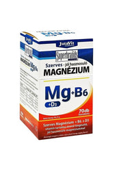 JutaVit Organic Magnesium + B6 + D3 tablets - 70 count box, supports energy and nerve function.