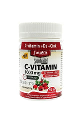 JutaVit Vitamin C 1000 mg + D3 + Zinc tablet with nyponextract for immune support and energy.