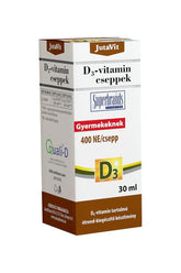 JutaVit D3 vitamin drops for children, 30ml, designed to support calcium absorption and healthy bones.