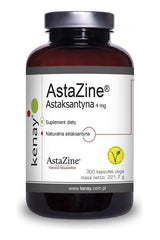 Kenay AstaZine astaxanthin supplement bottle, 300 vegan capsules, 4 mg per capsule, 221.7 g