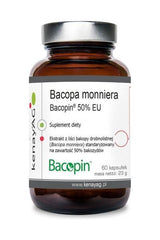 Kenay Bacopin Bacopa Monnieri supplement bottle, 60 capsules for memory and cognitive support.