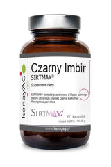 Czarny Imbir SIRTMAX® dietary supplement with 60 capsules, sourced from black ginger for antioxidant benefits.